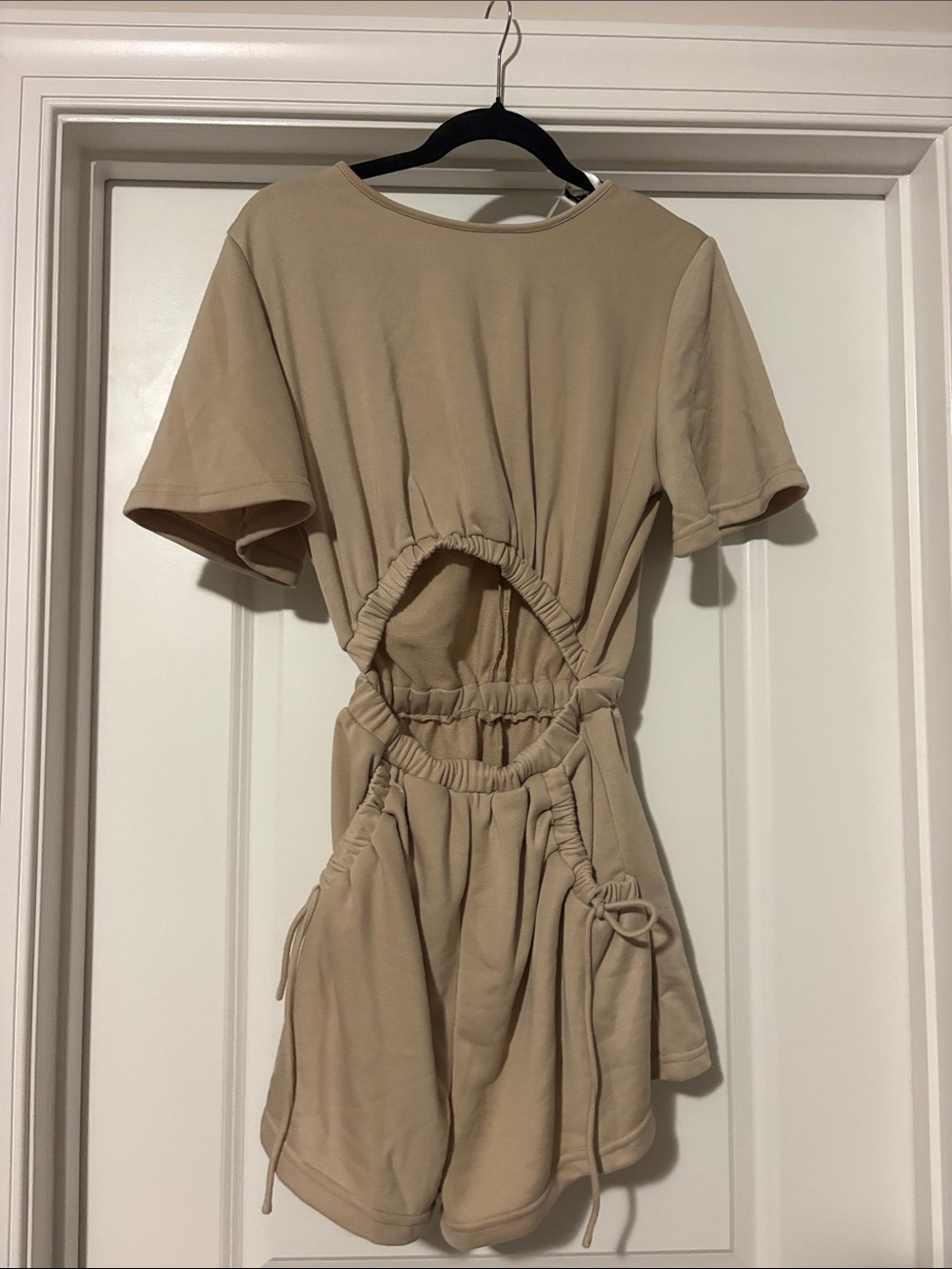 Sabo Skirt Beige Cutout Short Sleeve Romper
